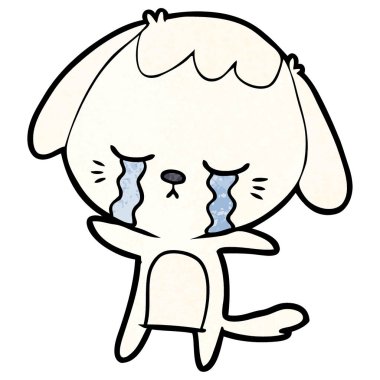 vektör çizim karikatür ağlayan köpek