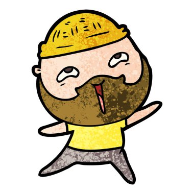 Çizgi film mutlu sakallı adam