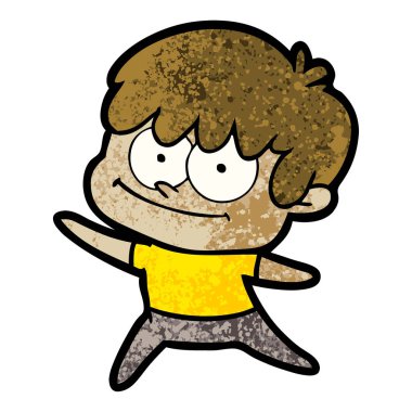 mutlu çizgi film adam vektör çizim