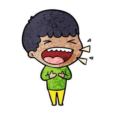 adam gülüyor karikatür vektör çizim