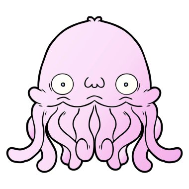 vektör çizim karikatür kalamar