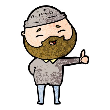 mutlu sakallı adam vektör çizim