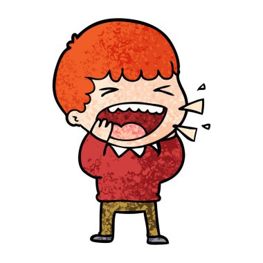 adam gülüyor karikatür vektör çizim