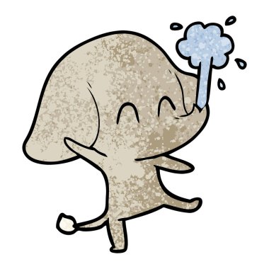 vektör çizim sevimli çizgi fil