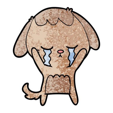 vektör çizim karikatür köpek ağlama