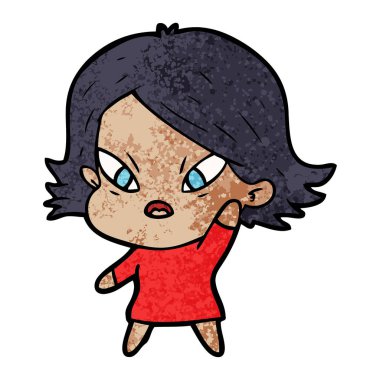 vektör çizim karikatür kadın vurguladı