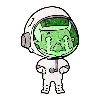 vektör çizim karikatür ağlayan astronot