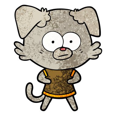 vektör çizim gergin köpek çizgi film