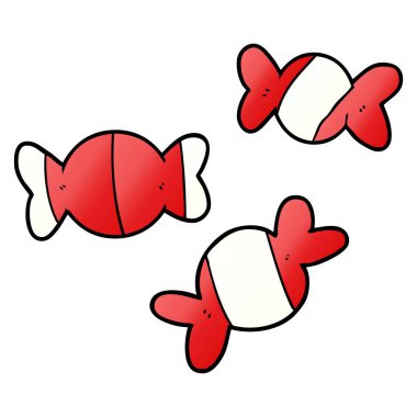 vektör çizim karikatür şeker sarılmış