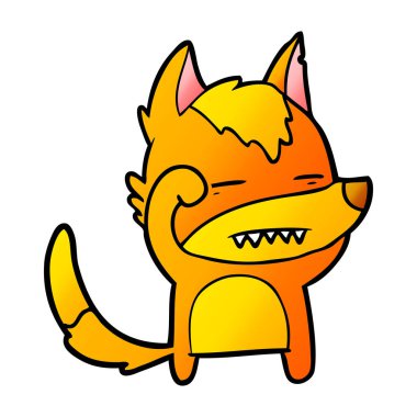 Tilki çizgi film karakteri vektör çizim