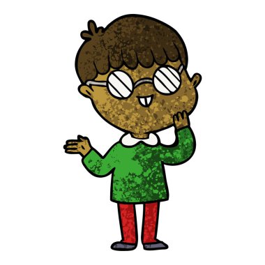 çizgi film çocuk gözlük takıyor