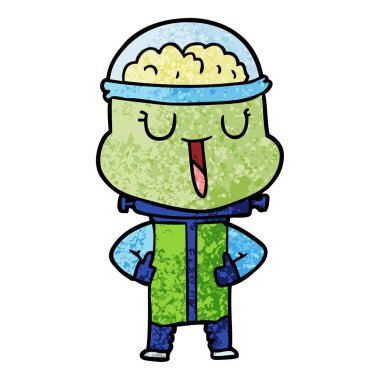 mutlu karikatür robot vektör çizim