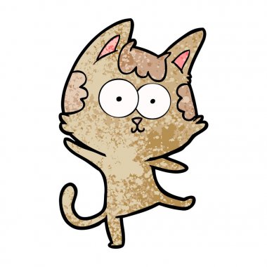 vektör çizim karikatür kedi dans