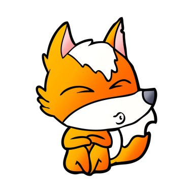 Tilki çizgi film karakteri vektör çizim