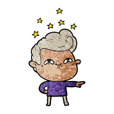 vektör çizim karikatür dostum heyecanlı