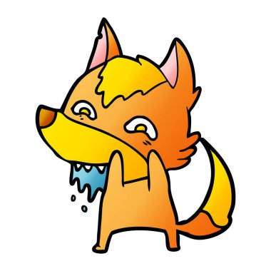 Tilki çizgi film karakteri vektör çizim
