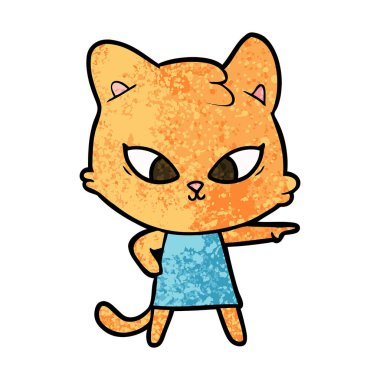 Çizgi film kedisinin vektör çizimi