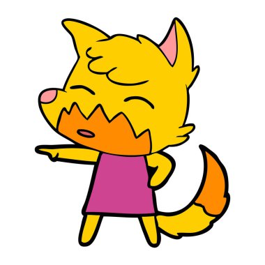 Tilki çizgi film karakteri vektör çizim