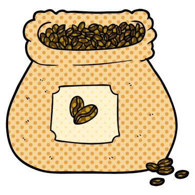 kahve fasulye çuvalı çizgi film