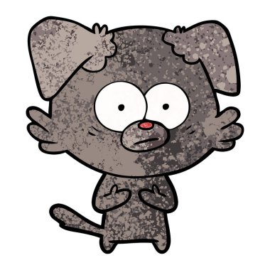 vektör çizim gergin köpek çizgi film