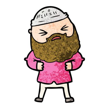 Sakallı çizgi film adamı.