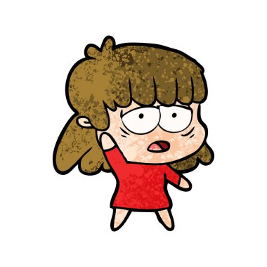 vektör çizim karikatür yorgun kadın