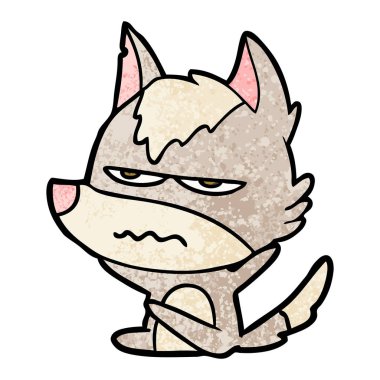 vektör çizim karikatür rahatsız kurt