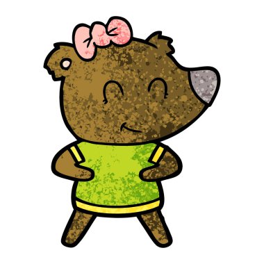 vektör çizim kadın ayı çizgi film