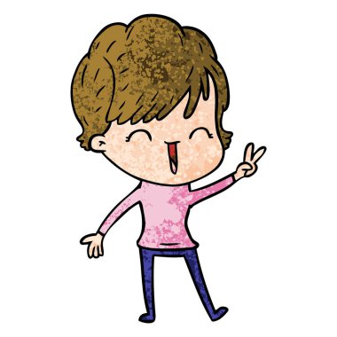 vektör çizim karikatür komik kadın