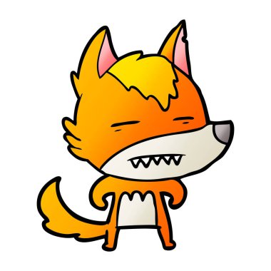 Tilki çizgi film karakteri vektör çizim