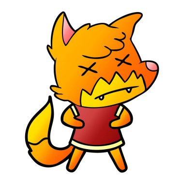 Tilki çizgi film karakteri vektör çizim