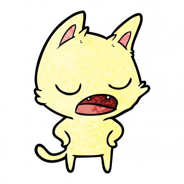 kedi karikatür konuşma vektör çizim