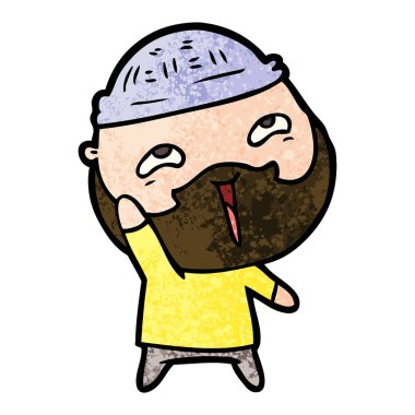 Çizgi film mutlu sakallı adam