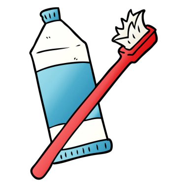 çizgi film diş macunu ve diş fırçası