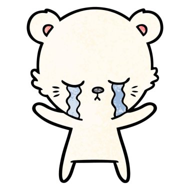 vektör çizim karikatür kutup ayısı ağlama