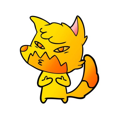 Tilki çizgi film karakteri vektör çizim