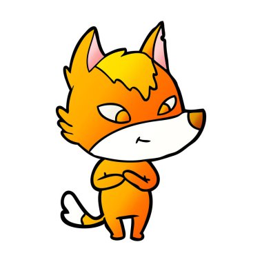 Tilki çizgi film karakteri vektör çizim