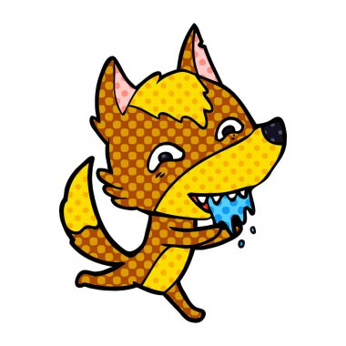 Tilki çizgi film karakteri vektör çizim