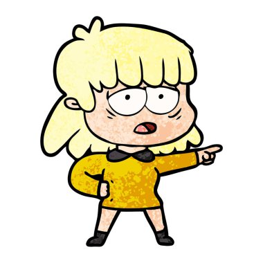 vektör çizim karikatür yorgun kadın