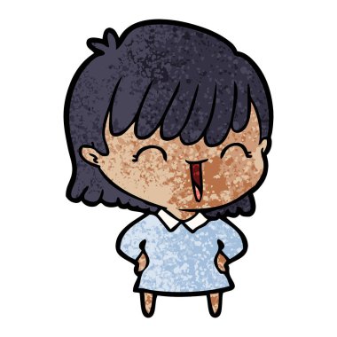 Çizgi filmdeki kadının vektör çizimi