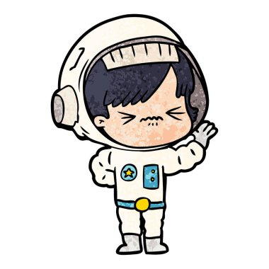 vektör çizim karikatür astronot kadın