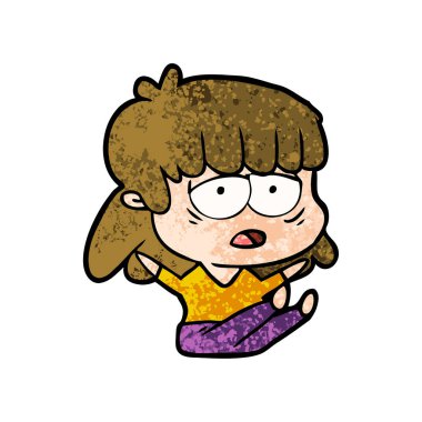 vektör çizim karikatür yorgun kadın