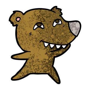 Diş gösterilen çizgi film ayı