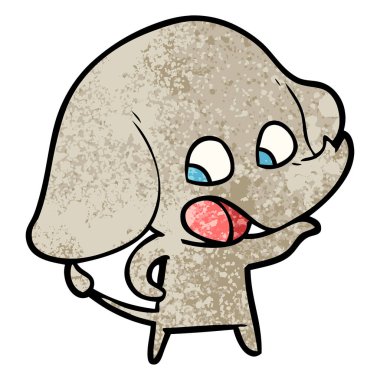 vektör çizim sevimli çizgi fil