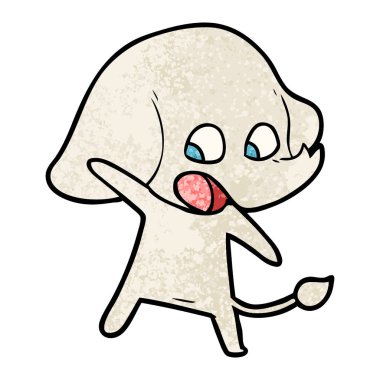 vektör çizim sevimli çizgi fil