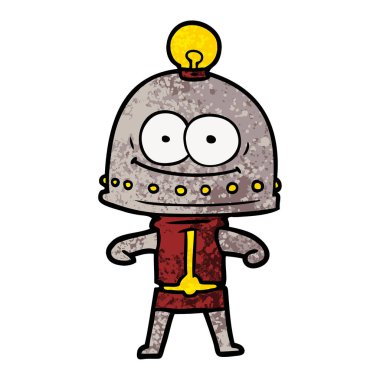 ampul ile mutlu karton robot