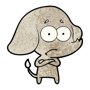 vektör çizim karikatür emin fil