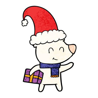 Noel hediyesi ile dişi kutup ayısı