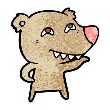 Diş gösterilen çizgi film ayı