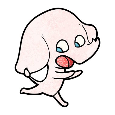 vektör çizim sevimli çizgi fil